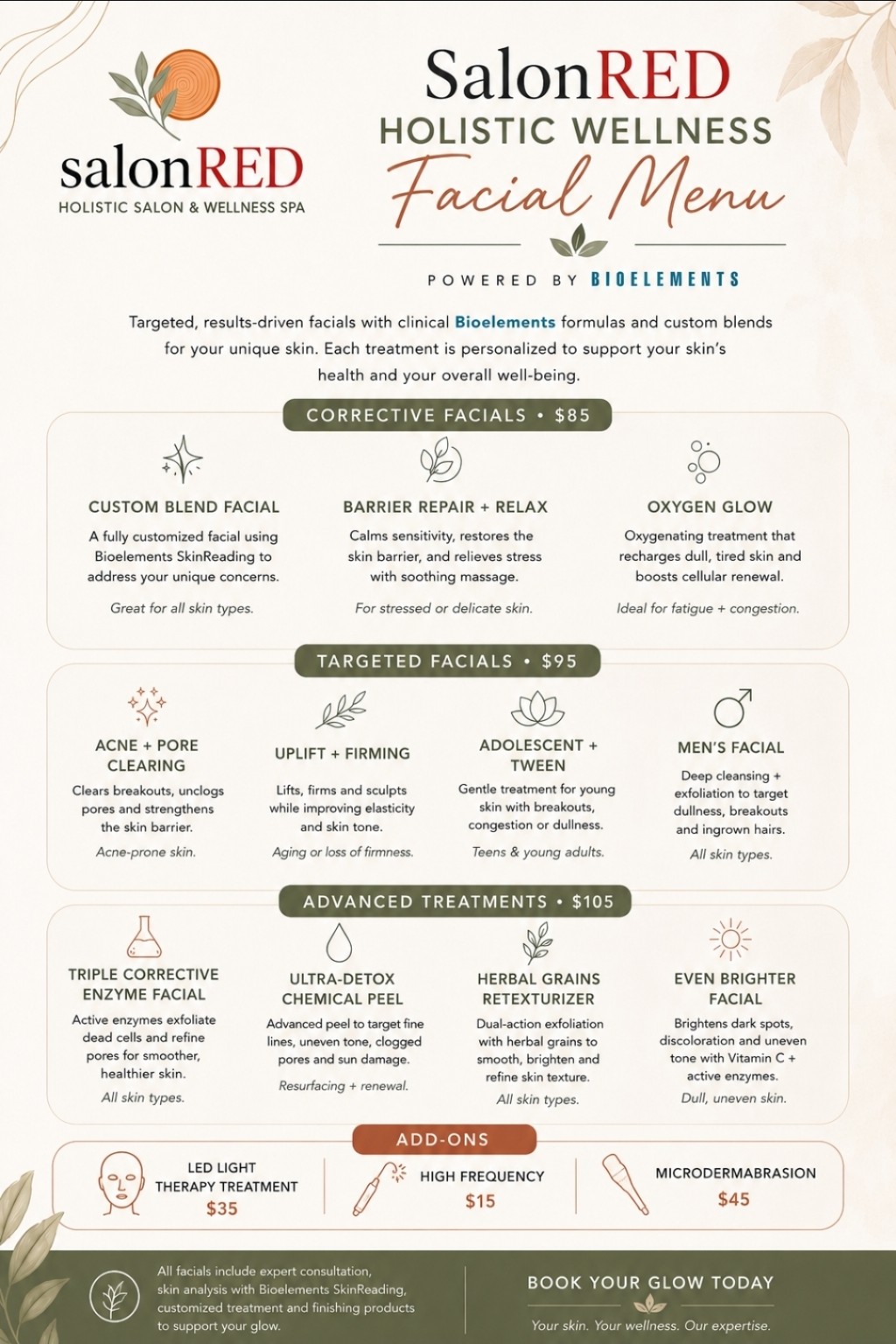 Facial menu