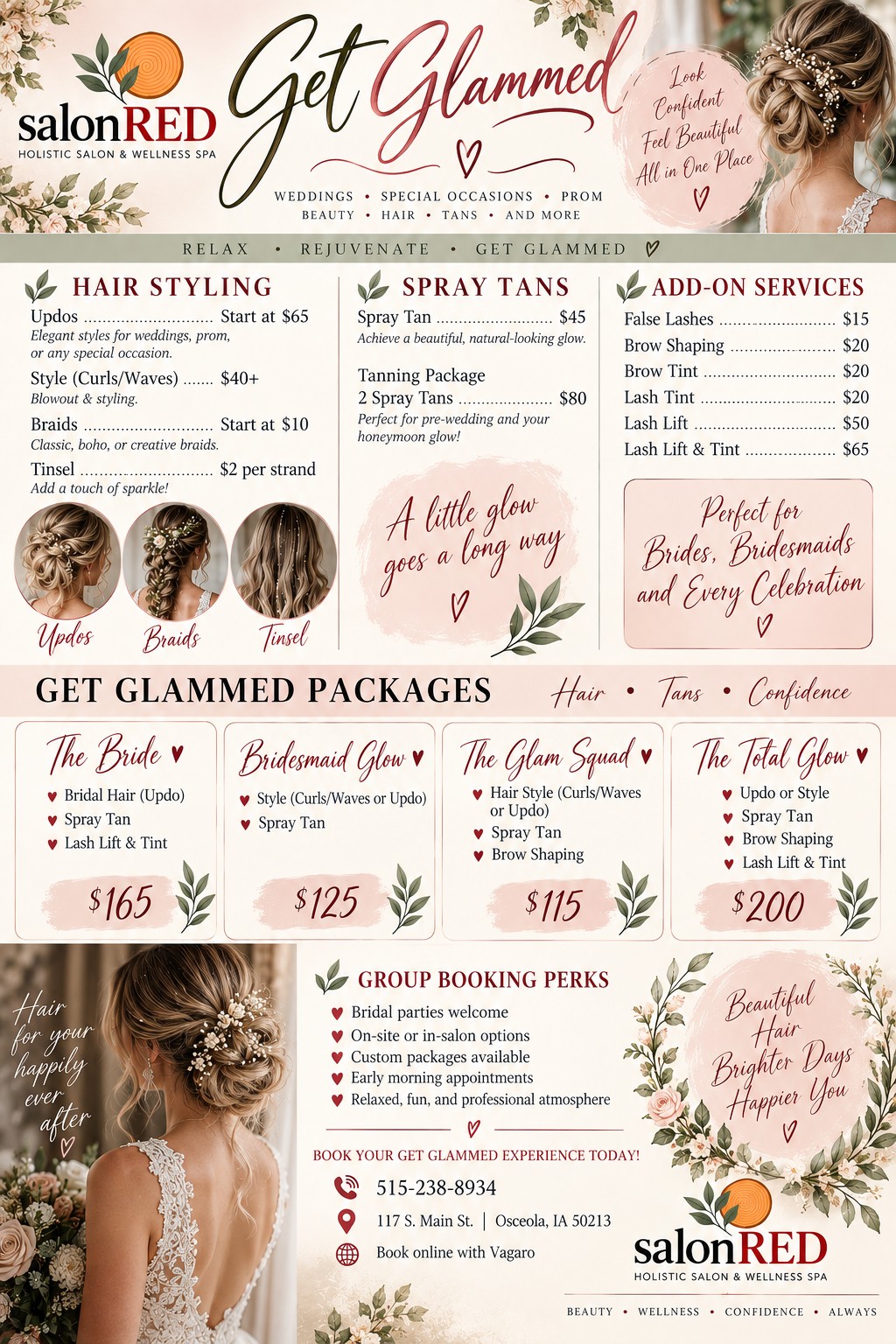 Get Glammed menu